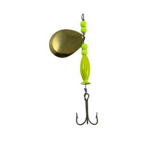 Colorado Plain Brass Size 5 Spinner Blade Steelhead Chartreuse Body Lure