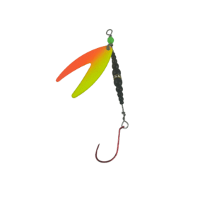 Kokanee Lure Black Beads Size 3 Yellow Orange Splashed Dakota Spinner