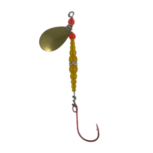 Kokanee Lure Colorado Plain Brass Spinner Orange Beads Silver Band