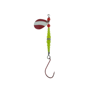 Kokanee Lure Colorado Red White Striped Spinner Yellow Beads Silver Band