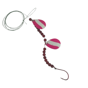 Walley Rig Ruby Red Beads Pink White Striped Spinner