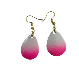 White Pink Splashed Earrings